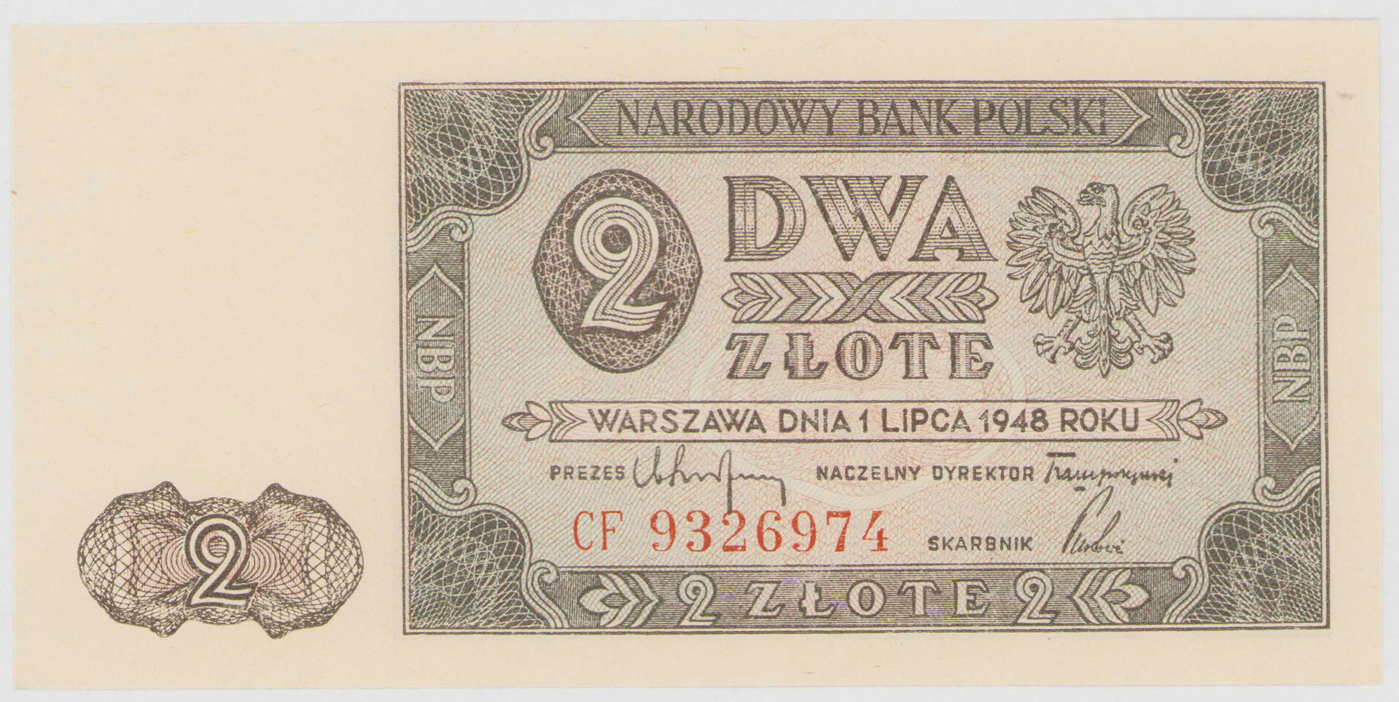 2 złote 1948 seria CF - PIĘKNE